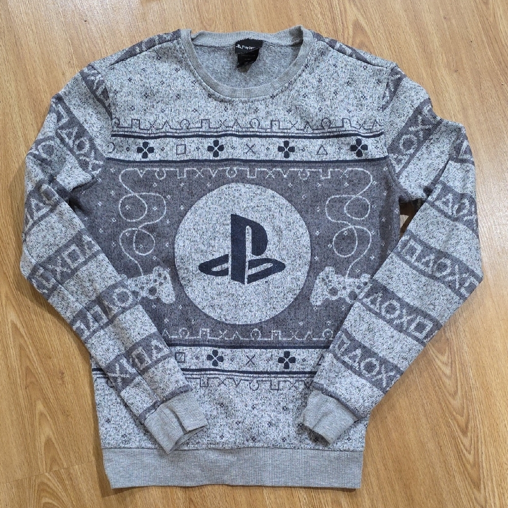 Sony Patterned Gray Crewneck Sweater